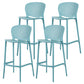 Contemporary Bar-stool Plastic Counter Bar Stool with Plastic Legs for Home Turquoise 4 Piece Set Clearhalo 'Bar Furniture' 'Bar Stools' 'bar_stools' 'furn' 'furn_bar_stools' 'Furniture' 'furniture_bar_stools' 'Kitchen & Dining Furniture' 5003135