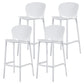 Contemporary Bar-stool Plastic Counter Bar Stool with Plastic Legs for Home Ivory 4 Piece Set Clearhalo 'Bar Furniture' 'Bar Stools' 'bar_stools' 'furn' 'furn_bar_stools' 'Furniture' 'furniture_bar_stools' 'Kitchen & Dining Furniture' 5003137