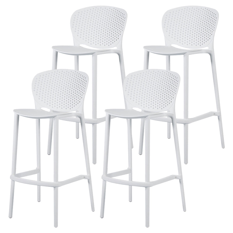 Contemporary Bar-stool Plastic Counter Bar Stool with Plastic Legs for Home Ivory 4 Piece Set Clearhalo 'Bar Furniture' 'Bar Stools' 'bar_stools' 'furn' 'furn_bar_stools' 'Furniture' 'furniture_bar_stools' 'Kitchen & Dining Furniture' 5003137