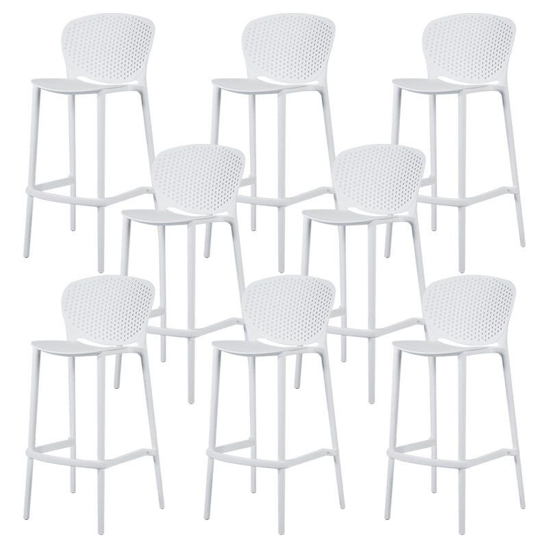 Contemporary Bar-stool Plastic Counter Bar Stool with Plastic Legs for Home Ivory 8 Piece Set Clearhalo 'Bar Furniture' 'Bar Stools' 'bar_stools' 'furn' 'furn_bar_stools' 'Furniture' 'furniture_bar_stools' 'Kitchen & Dining Furniture' 5003138