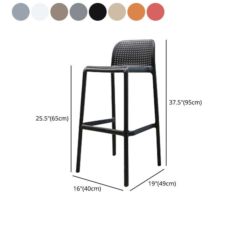 Contemporary Bar-stool Plastic Counter Bar Stool with Plastic Legs for Home Clearhalo 'Bar Furniture' 'Bar Stools' 'bar_stools' 'furn' 'furn_bar_stools' 'Furniture' 'furniture_bar_stools' 'Kitchen & Dining Furniture' 5003139
