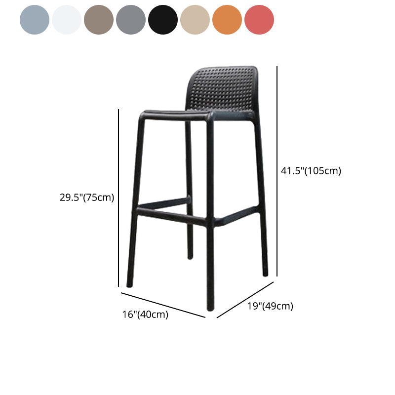 Contemporary Bar-stool Plastic Counter Bar Stool with Plastic Legs for Home Clearhalo 'Bar Furniture' 'Bar Stools' 'bar_stools' 'furn' 'furn_bar_stools' 'Furniture' 'furniture_bar_stools' 'Kitchen & Dining Furniture' 5003140