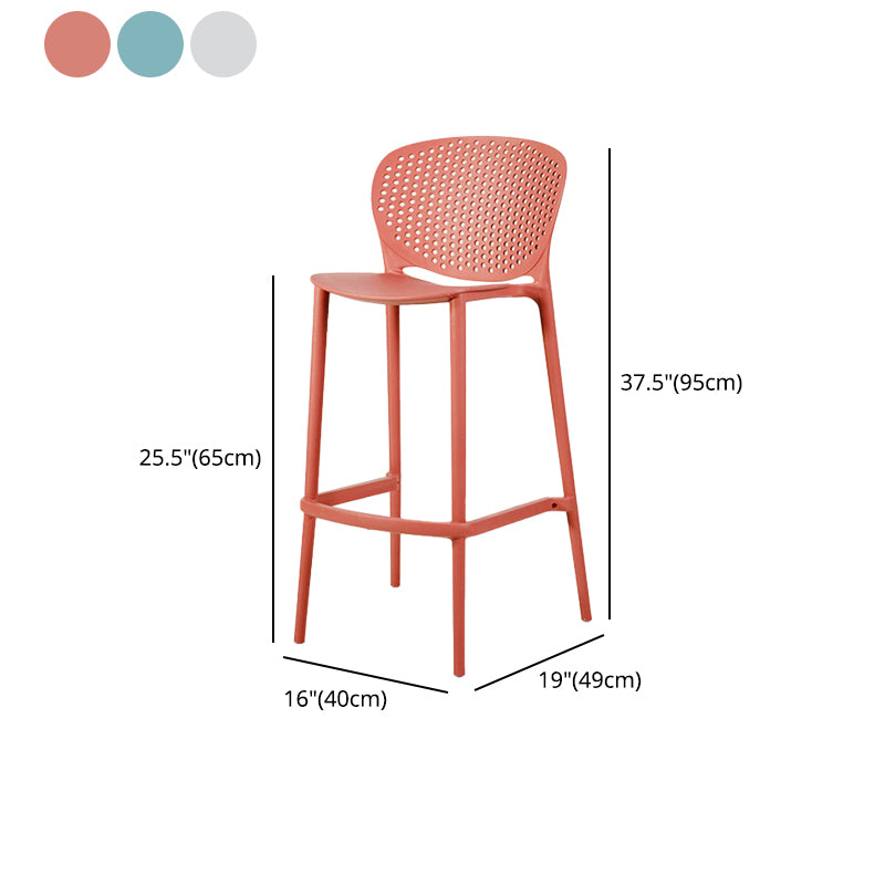 Contemporary Bar-stool Plastic Counter Bar Stool with Plastic Legs for Home Clearhalo 'Bar Furniture' 'Bar Stools' 'bar_stools' 'furn' 'furn_bar_stools' 'Furniture' 'furniture_bar_stools' 'Kitchen & Dining Furniture' 5003141