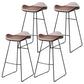 Industrial Style Bar-stool PU Leather Counter Bar Stool with Metal Legs for Home Coffee 4 Piece Set Clearhalo 'Bar Furniture' 'Bar Stools' 'bar_stools' 'furn' 'furn_bar_stools' 'Furniture' 'furniture_bar_stools' 'Kitchen & Dining Furniture' 5003145
