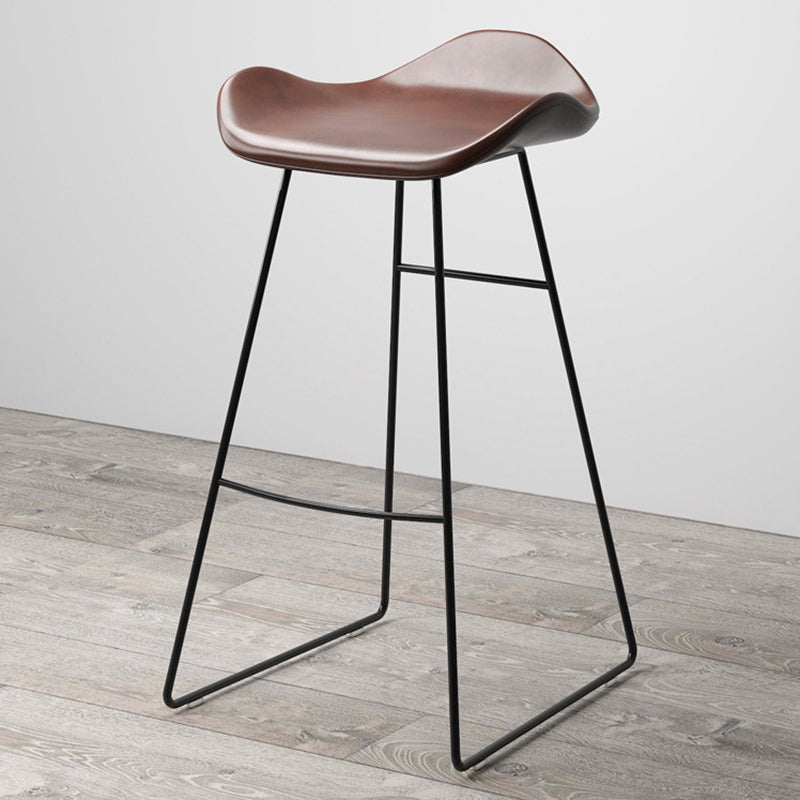 Industrial Style Bar-stool PU Leather Counter Bar Stool with Metal Legs for Home Clearhalo 'Bar Furniture' 'Bar Stools' 'bar_stools' 'furn' 'furn_bar_stools' 'Furniture' 'furniture_bar_stools' 'Kitchen & Dining Furniture' 5003146