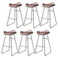 Industrial Style Bar-stool PU Leather Counter Bar Stool with Metal Legs for Home Coffee 6 Piece Set Clearhalo 'Bar Furniture' 'Bar Stools' 'bar_stools' 'furn' 'furn_bar_stools' 'Furniture' 'furniture_bar_stools' 'Kitchen & Dining Furniture' 5003147