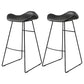 Industrial Style Bar-stool PU Leather Counter Bar Stool with Metal Legs for Home Black 2 Piece Set Clearhalo 'Bar Furniture' 'Bar Stools' 'bar_stools' 'furn' 'furn_bar_stools' 'Furniture' 'furniture_bar_stools' 'Kitchen & Dining Furniture' 5003150