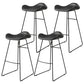 Industrial Style Bar-stool PU Leather Counter Bar Stool with Metal Legs for Home Black 4 Piece Set Clearhalo 'Bar Furniture' 'Bar Stools' 'bar_stools' 'furn' 'furn_bar_stools' 'Furniture' 'furniture_bar_stools' 'Kitchen & Dining Furniture' 5003153