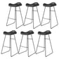 Industrial Style Bar-stool PU Leather Counter Bar Stool with Metal Legs for Home Black 6 Piece Set Clearhalo 'Bar Furniture' 'Bar Stools' 'bar_stools' 'furn' 'furn_bar_stools' 'Furniture' 'furniture_bar_stools' 'Kitchen & Dining Furniture' 5003155