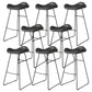 Industrial Style Bar-stool PU Leather Counter Bar Stool with Metal Legs for Home Black 8 Piece Set Clearhalo 'Bar Furniture' 'Bar Stools' 'bar_stools' 'furn' 'furn_bar_stools' 'Furniture' 'furniture_bar_stools' 'Kitchen & Dining Furniture' 5003157