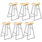 Industrial Style Bar-stool PU Leather Counter Bar Stool with Metal Legs for Home Beige 6 Piece Set Clearhalo 'Bar Furniture' 'Bar Stools' 'bar_stools' 'furn' 'furn_bar_stools' 'Furniture' 'furniture_bar_stools' 'Kitchen & Dining Furniture' 5003161