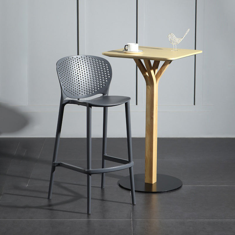 Contemporary Style Bar-stool Plastic Counter Bar Stool with Plastic Legs for Home Clearhalo 'Bar Furniture' 'Bar Stools' 'bar_stools' 'furn' 'furn_bar_stools' 'Furniture' 'furniture_bar_stools' 'Kitchen & Dining Furniture' 5003166