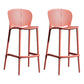 Contemporary Style Bar-stool Plastic Counter Bar Stool with Plastic Legs for Home Red 2 Piece Set Clearhalo 'Bar Furniture' 'Bar Stools' 'bar_stools' 'furn' 'furn_bar_stools' 'Furniture' 'furniture_bar_stools' 'Kitchen & Dining Furniture' 5003167