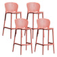 Contemporary Style Bar-stool Plastic Counter Bar Stool with Plastic Legs for Home Red 4 Piece Set Clearhalo 'Bar Furniture' 'Bar Stools' 'bar_stools' 'furn' 'furn_bar_stools' 'Furniture' 'furniture_bar_stools' 'Kitchen & Dining Furniture' 5003168
