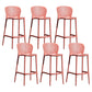 Contemporary Style Bar-stool Plastic Counter Bar Stool with Plastic Legs for Home Red 6 Piece Set Clearhalo 'Bar Furniture' 'Bar Stools' 'bar_stools' 'furn' 'furn_bar_stools' 'Furniture' 'furniture_bar_stools' 'Kitchen & Dining Furniture' 5003170