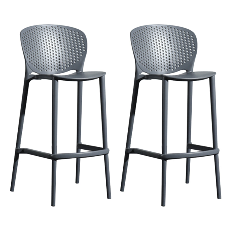 Contemporary Style Bar-stool Plastic Counter Bar Stool with Plastic Legs for Home Black 2 Piece Set Clearhalo 'Bar Furniture' 'Bar Stools' 'bar_stools' 'furn' 'furn_bar_stools' 'Furniture' 'furniture_bar_stools' 'Kitchen & Dining Furniture' 5003175