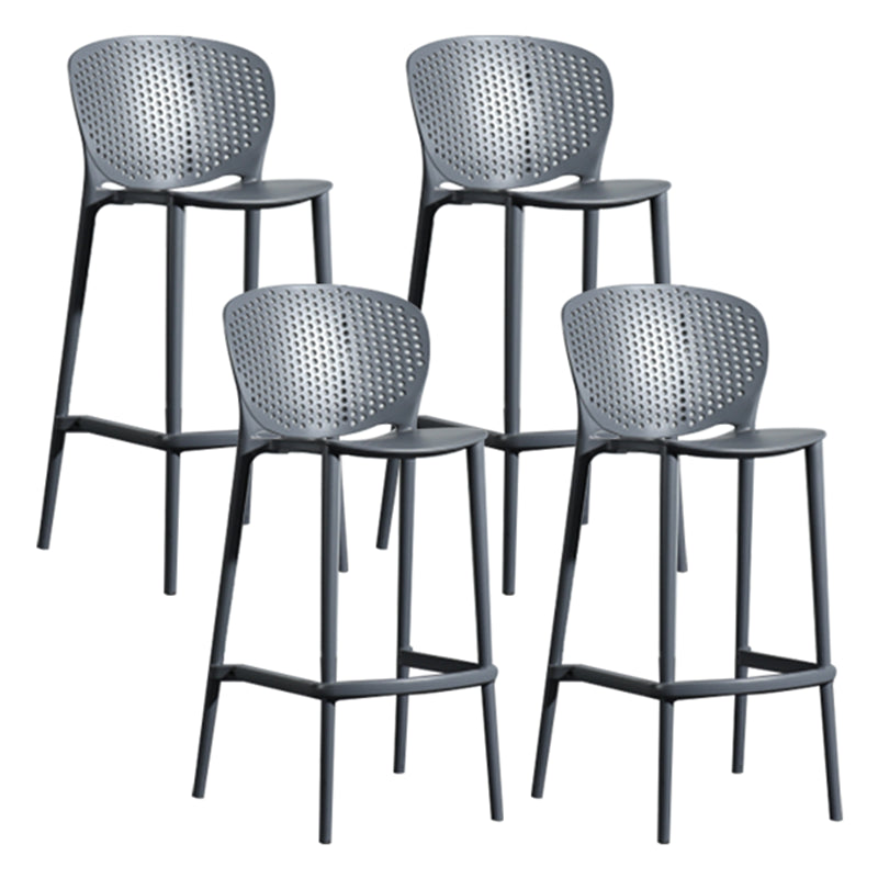 Contemporary Style Bar-stool Plastic Counter Bar Stool with Plastic Legs for Home Black 4 Piece Set Clearhalo 'Bar Furniture' 'Bar Stools' 'bar_stools' 'furn' 'furn_bar_stools' 'Furniture' 'furniture_bar_stools' 'Kitchen & Dining Furniture' 5003176