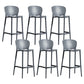 Contemporary Style Bar-stool Plastic Counter Bar Stool with Plastic Legs for Home Black 6 Piece Set Clearhalo 'Bar Furniture' 'Bar Stools' 'bar_stools' 'furn' 'furn_bar_stools' 'Furniture' 'furniture_bar_stools' 'Kitchen & Dining Furniture' 5003178