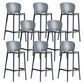 Contemporary Style Bar-stool Plastic Counter Bar Stool with Plastic Legs for Home Black 8 Piece Set Clearhalo 'Bar Furniture' 'Bar Stools' 'bar_stools' 'furn' 'furn_bar_stools' 'Furniture' 'furniture_bar_stools' 'Kitchen & Dining Furniture' 5003181