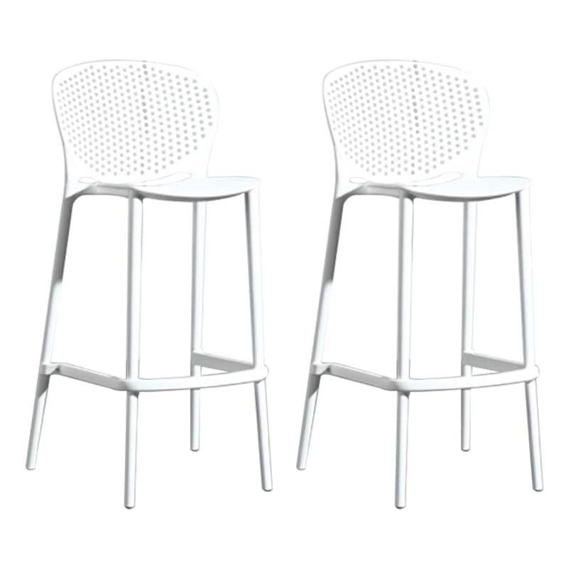 Contemporary Style Bar-stool Plastic Counter Bar Stool with Plastic Legs for Home White 2 Piece Set Clearhalo 'Bar Furniture' 'Bar Stools' 'bar_stools' 'furn' 'furn_bar_stools' 'Furniture' 'furniture_bar_stools' 'Kitchen & Dining Furniture' 5003183