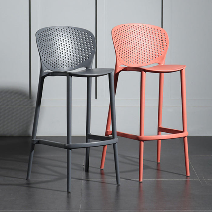 Contemporary Style Bar-stool Plastic Counter Bar Stool with Plastic Legs for Home Clearhalo 'Bar Furniture' 'Bar Stools' 'bar_stools' 'furn' 'furn_bar_stools' 'Furniture' 'furniture_bar_stools' 'Kitchen & Dining Furniture' 5003184