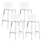 Contemporary Style Bar-stool Plastic Counter Bar Stool with Plastic Legs for Home White 4 Piece Set Clearhalo 'Bar Furniture' 'Bar Stools' 'bar_stools' 'furn' 'furn_bar_stools' 'Furniture' 'furniture_bar_stools' 'Kitchen & Dining Furniture' 5003185