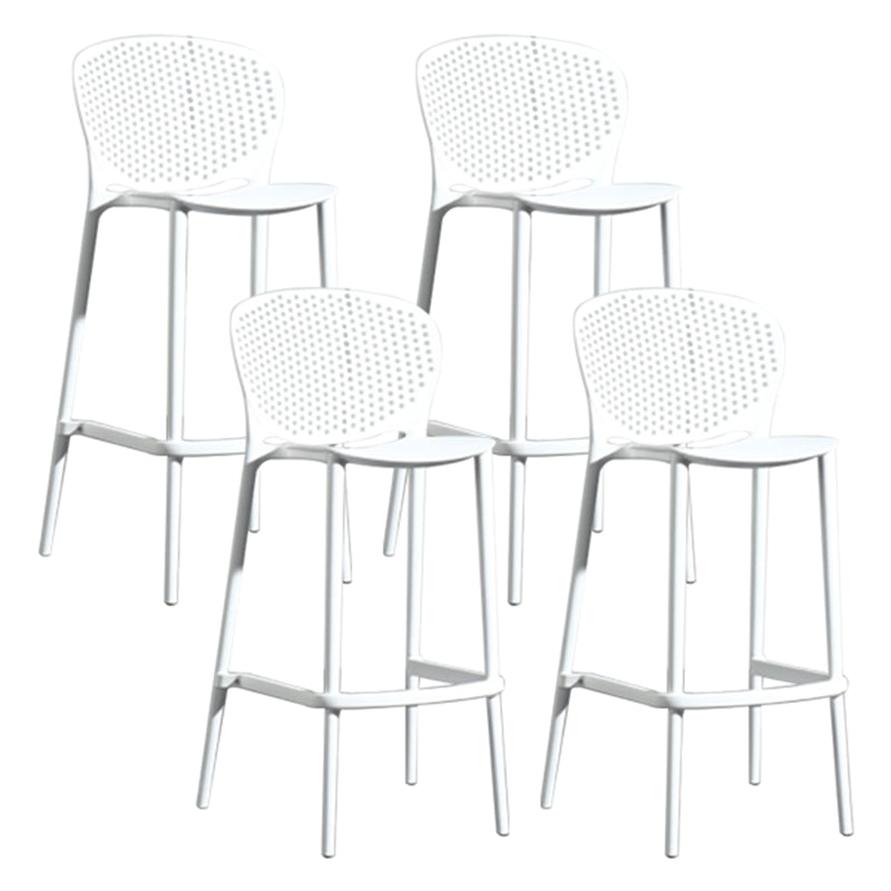 Contemporary Style Bar-stool Plastic Counter Bar Stool with Plastic Legs for Home White 4 Piece Set Clearhalo 'Bar Furniture' 'Bar Stools' 'bar_stools' 'furn' 'furn_bar_stools' 'Furniture' 'furniture_bar_stools' 'Kitchen & Dining Furniture' 5003185