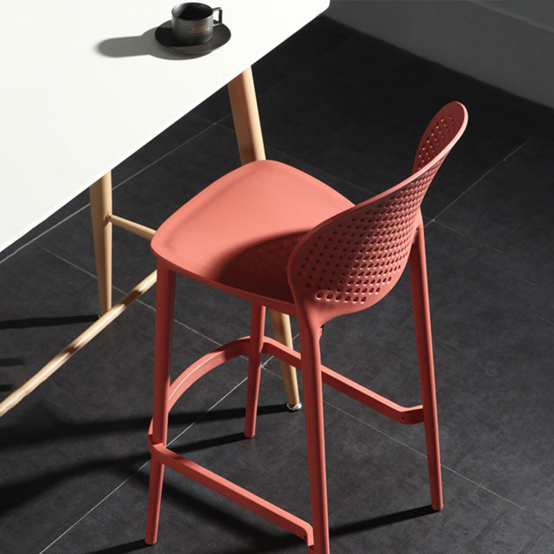 Contemporary Style Bar-stool Plastic Counter Bar Stool with Plastic Legs for Home Clearhalo 'Bar Furniture' 'Bar Stools' 'bar_stools' 'furn' 'furn_bar_stools' 'Furniture' 'furniture_bar_stools' 'Kitchen & Dining Furniture' 5003186