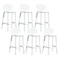 Contemporary Style Bar-stool Plastic Counter Bar Stool with Plastic Legs for Home White 6 Piece Set Clearhalo 'Bar Furniture' 'Bar Stools' 'bar_stools' 'furn' 'furn_bar_stools' 'Furniture' 'furniture_bar_stools' 'Kitchen & Dining Furniture' 5003187