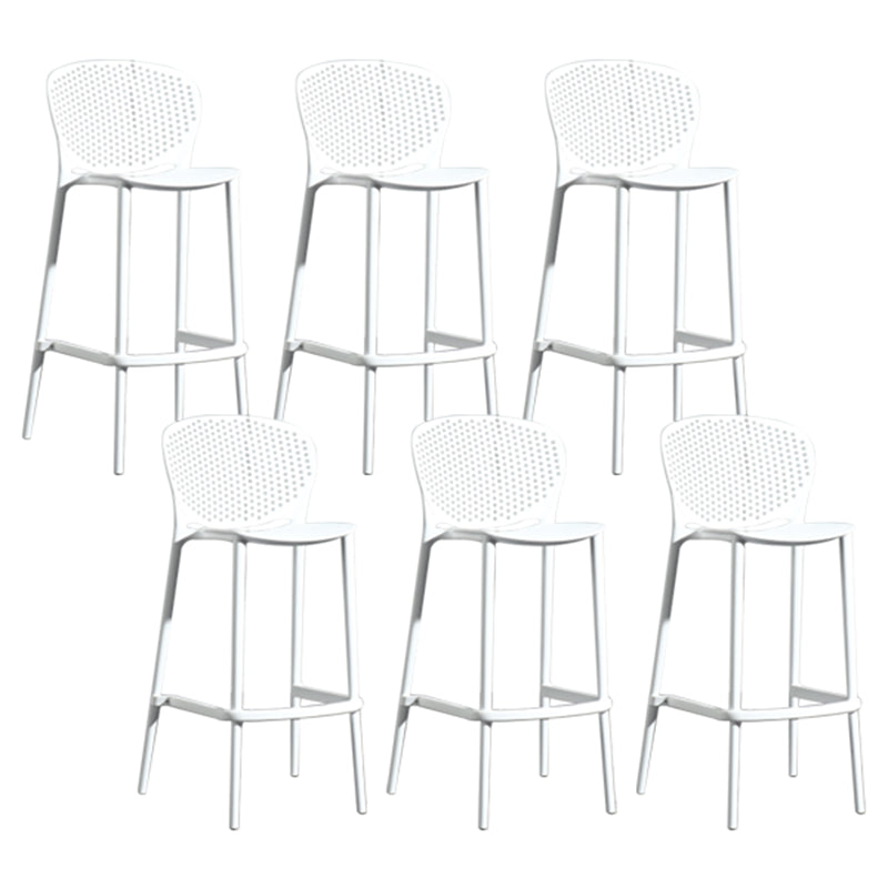 Contemporary Style Bar-stool Plastic Counter Bar Stool with Plastic Legs for Home White 6 Piece Set Clearhalo 'Bar Furniture' 'Bar Stools' 'bar_stools' 'furn' 'furn_bar_stools' 'Furniture' 'furniture_bar_stools' 'Kitchen & Dining Furniture' 5003187