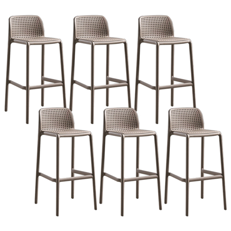 Contemporary Style Bar-stool Plastic Counter Bar Stool with Plastic Legs for Home Sand 6 Piece Set Clearhalo 'Bar Furniture' 'Bar Stools' 'bar_stools' 'furn' 'furn_bar_stools' 'Furniture' 'furniture_bar_stools' 'Kitchen & Dining Furniture' 5003191