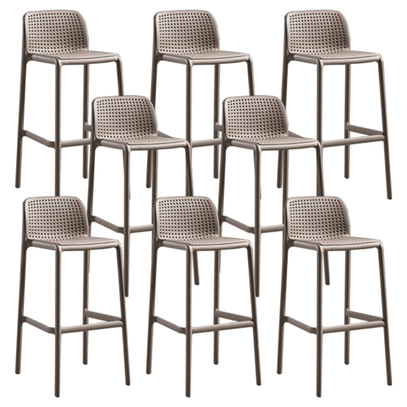 Contemporary Style Bar-stool Plastic Counter Bar Stool with Plastic Legs for Home Sand 8 Piece Set Clearhalo 'Bar Furniture' 'Bar Stools' 'bar_stools' 'furn' 'furn_bar_stools' 'Furniture' 'furniture_bar_stools' 'Kitchen & Dining Furniture' 5003192