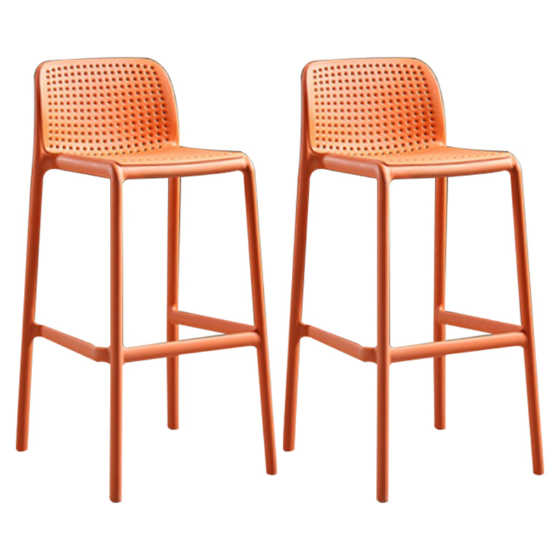 Contemporary Style Bar-stool Plastic Counter Bar Stool with Plastic Legs for Home Orange 2 Piece Set Clearhalo 'Bar Furniture' 'Bar Stools' 'bar_stools' 'furn' 'furn_bar_stools' 'Furniture' 'furniture_bar_stools' 'Kitchen & Dining Furniture' 5003193