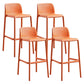 Contemporary Style Bar-stool Plastic Counter Bar Stool with Plastic Legs for Home Orange 4 Piece Set Clearhalo 'Bar Furniture' 'Bar Stools' 'bar_stools' 'furn' 'furn_bar_stools' 'Furniture' 'furniture_bar_stools' 'Kitchen & Dining Furniture' 5003194