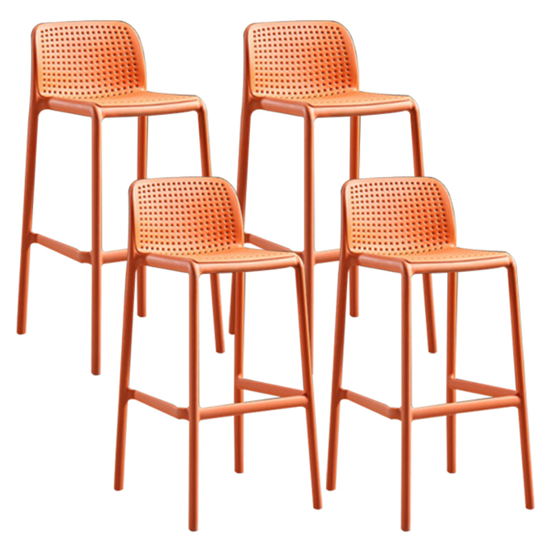 Contemporary Style Bar-stool Plastic Counter Bar Stool with Plastic Legs for Home Orange 4 Piece Set Clearhalo 'Bar Furniture' 'Bar Stools' 'bar_stools' 'furn' 'furn_bar_stools' 'Furniture' 'furniture_bar_stools' 'Kitchen & Dining Furniture' 5003194