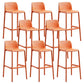 Contemporary Style Bar-stool Plastic Counter Bar Stool with Plastic Legs for Home Orange 8 Piece Set Clearhalo 'Bar Furniture' 'Bar Stools' 'bar_stools' 'furn' 'furn_bar_stools' 'Furniture' 'furniture_bar_stools' 'Kitchen & Dining Furniture' 5003196