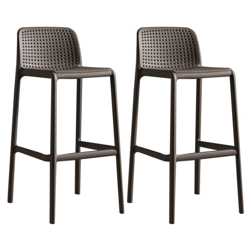 Contemporary Style Bar-stool Plastic Counter Bar Stool with Plastic Legs for Home Brown 2 Piece Set Clearhalo 'Bar Furniture' 'Bar Stools' 'bar_stools' 'furn' 'furn_bar_stools' 'Furniture' 'furniture_bar_stools' 'Kitchen & Dining Furniture' 5003197