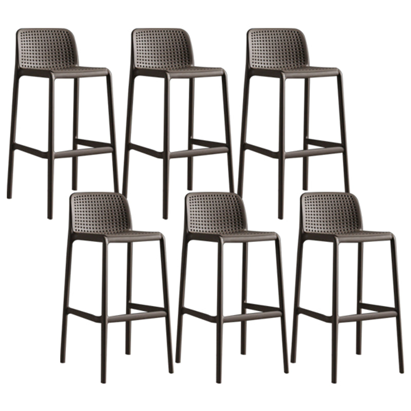Contemporary Style Bar-stool Plastic Counter Bar Stool with Plastic Legs for Home Brown 6 Piece Set Clearhalo 'Bar Furniture' 'Bar Stools' 'bar_stools' 'furn' 'furn_bar_stools' 'Furniture' 'furniture_bar_stools' 'Kitchen & Dining Furniture' 5003199