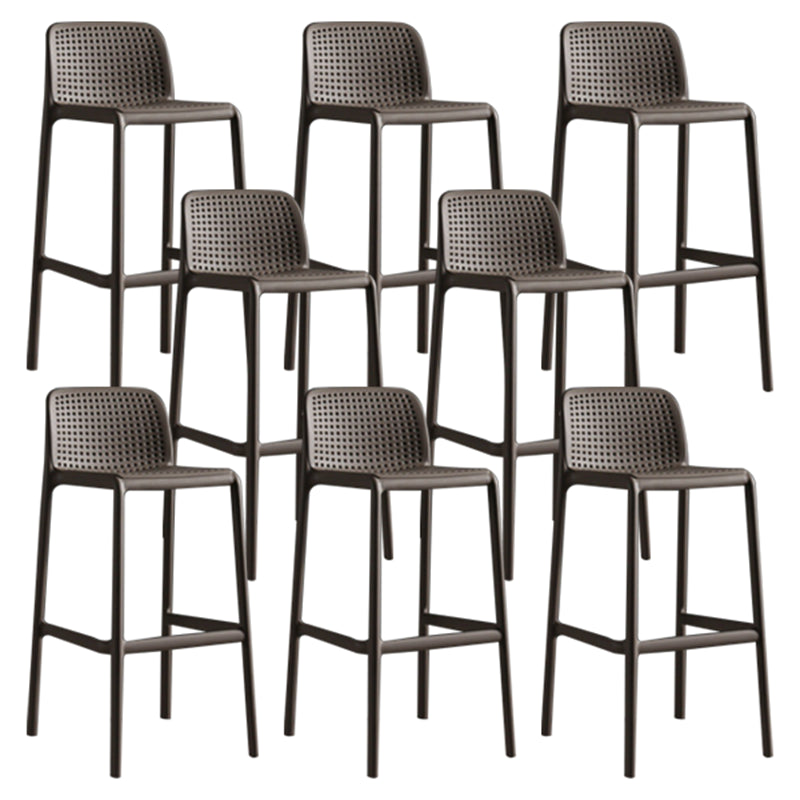 Contemporary Style Bar-stool Plastic Counter Bar Stool with Plastic Legs for Home Brown 8 Piece Set Clearhalo 'Bar Furniture' 'Bar Stools' 'bar_stools' 'furn' 'furn_bar_stools' 'Furniture' 'furniture_bar_stools' 'Kitchen & Dining Furniture' 5003200