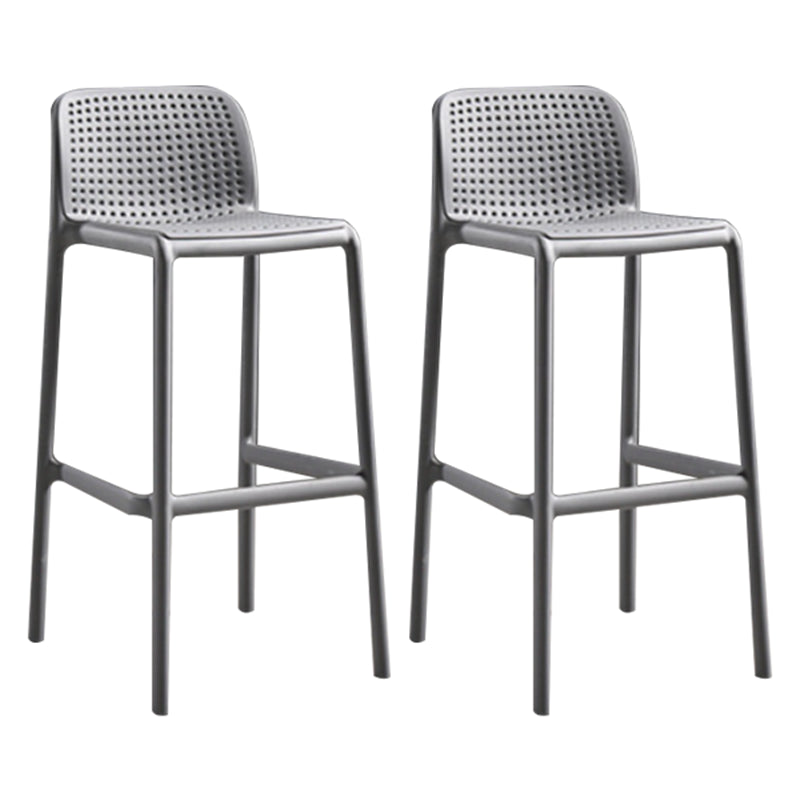 Contemporary Style Bar-stool Plastic Counter Bar Stool with Plastic Legs for Home Grey 2 Piece Set Clearhalo 'Bar Furniture' 'Bar Stools' 'bar_stools' 'furn' 'furn_bar_stools' 'Furniture' 'furniture_bar_stools' 'Kitchen & Dining Furniture' 5003201