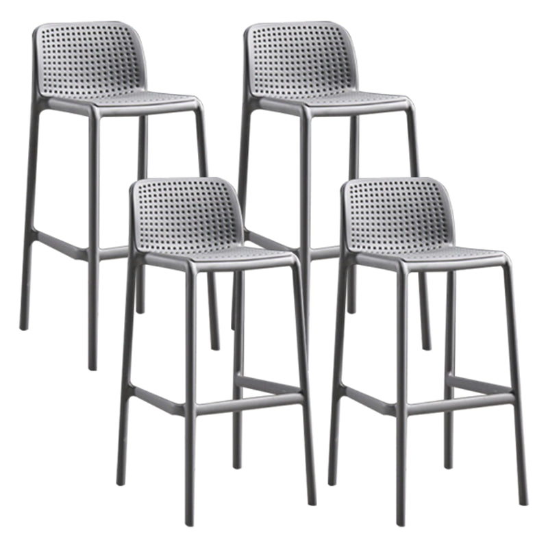 Contemporary Style Bar-stool Plastic Counter Bar Stool with Plastic Legs for Home Grey 4 Piece Set Clearhalo 'Bar Furniture' 'Bar Stools' 'bar_stools' 'furn' 'furn_bar_stools' 'Furniture' 'furniture_bar_stools' 'Kitchen & Dining Furniture' 5003202