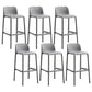 Contemporary Style Bar-stool Plastic Counter Bar Stool with Plastic Legs for Home Grey 6 Piece Set Clearhalo 'Bar Furniture' 'Bar Stools' 'bar_stools' 'furn' 'furn_bar_stools' 'Furniture' 'furniture_bar_stools' 'Kitchen & Dining Furniture' 5003203