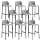 Contemporary Style Bar-stool Plastic Counter Bar Stool with Plastic Legs for Home Grey 8 Piece Set Clearhalo 'Bar Furniture' 'Bar Stools' 'bar_stools' 'furn' 'furn_bar_stools' 'Furniture' 'furniture_bar_stools' 'Kitchen & Dining Furniture' 5003204