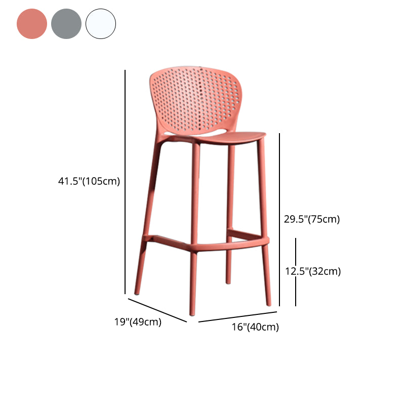 Contemporary Style Bar-stool Plastic Counter Bar Stool with Plastic Legs for Home Clearhalo 'Bar Furniture' 'Bar Stools' 'bar_stools' 'furn' 'furn_bar_stools' 'Furniture' 'furniture_bar_stools' 'Kitchen & Dining Furniture' 5003205