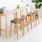 Scandinavian Restaurant Rubberwood Stool Matte Finish Upholstered Bar Stools Clearhalo 'Bar Furniture' 'Bar Stools' 'bar_stools' 'furn' 'furn_bar_stools' 'Furniture' 'furniture_bar_stools' 'Kitchen & Dining Furniture' 5003350