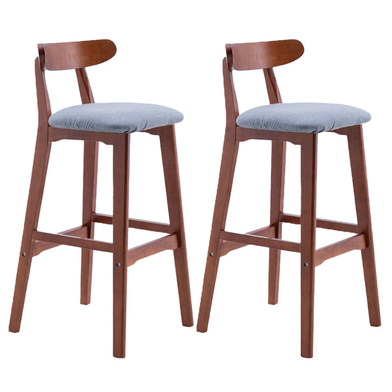 Scandinavian Restaurant Rubberwood Stool Matte Finish Upholstered Bar Stools Blue 2 Piece Set Clearhalo 'Bar Furniture' 'Bar Stools' 'bar_stools' 'furn' 'furn_bar_stools' 'Furniture' 'furniture_bar_stools' 'Kitchen & Dining Furniture' 5003351