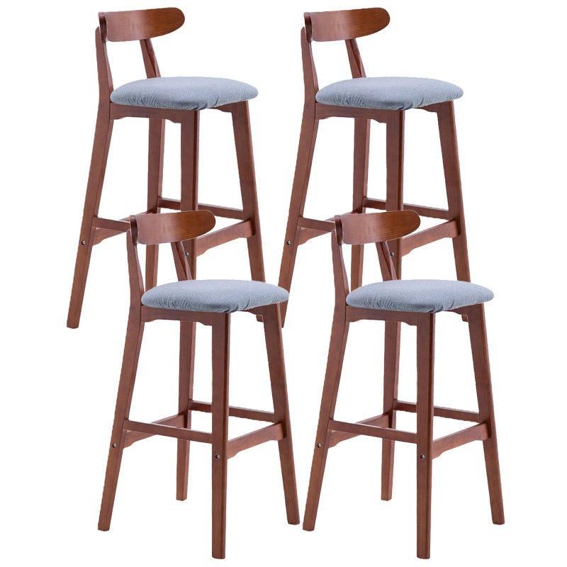 Scandinavian Restaurant Rubberwood Stool Matte Finish Upholstered Bar Stools Blue 4 Piece Set Clearhalo 'Bar Furniture' 'Bar Stools' 'bar_stools' 'furn' 'furn_bar_stools' 'Furniture' 'furniture_bar_stools' 'Kitchen & Dining Furniture' 5003352