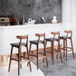 Scandinavian Restaurant Rubberwood Stool Matte Finish Upholstered Bar Stools Clearhalo 'Bar Furniture' 'Bar Stools' 'bar_stools' 'furn' 'furn_bar_stools' 'Furniture' 'furniture_bar_stools' 'Kitchen & Dining Furniture' 5003353