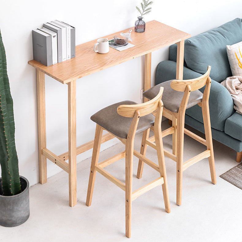 Scandinavian Restaurant Rubberwood Stool Matte Finish Upholstered Bar Stools Clearhalo 'Bar Furniture' 'Bar Stools' 'bar_stools' 'furn' 'furn_bar_stools' 'Furniture' 'furniture_bar_stools' 'Kitchen & Dining Furniture' 5003354