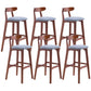 Scandinavian Restaurant Rubberwood Stool Matte Finish Upholstered Bar Stools Blue 6 Piece Set Clearhalo 'Bar Furniture' 'Bar Stools' 'bar_stools' 'furn' 'furn_bar_stools' 'Furniture' 'furniture_bar_stools' 'Kitchen & Dining Furniture' 5003355